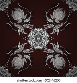 Seamless abstract background. Vector illustration. Oriental vector classic brown and white pattern.