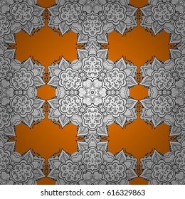 Seamless abstract background. Vector illustration. Oriental vector classic orange and white pattern.