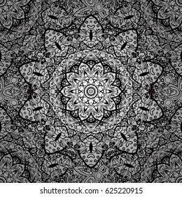 Seamless abstract background. Vector illustration. Oriental vector classic brown and white pattern.