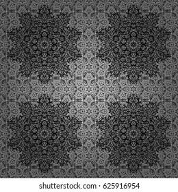 Seamless abstract background. Vector illustration. Oriental vector classic gray and dim pattern.