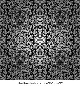 Seamless abstract background. Vector illustration. Oriental vector classic gray and dim pattern.