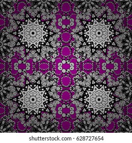 Seamless abstract background. Vector illustration. Oriental vector classic magenta and gray pattern.