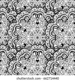 Seamless abstract background. Vector illustration. Oriental vector classic and white pattern.