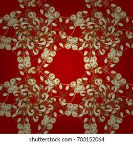Seamless abstract background. Vector illustration. Oriental vector classic red and golden pattern.