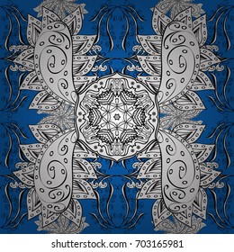 Seamless abstract background. Vector illustration. Oriental vector classic blue and white pattern.