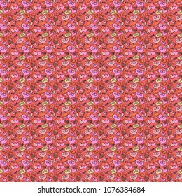 Seamless abstract background. Vector love lettering seamless pattern, hand drawn calligraphy wallpaper in brown, pink and black colors.