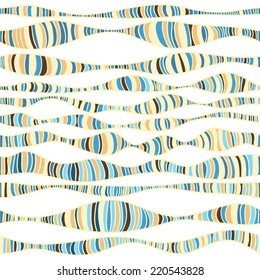 Seamless abstract background of wavy lines. Vector pattern on white background
