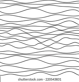Seamless abstract background of wavy lines. Vector pattern on white background