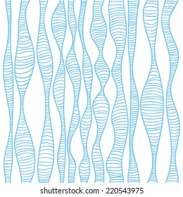 Seamless abstract background of wavy lines. Vector pattern on white background