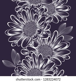 Seamless abstract background with white daisy flowers