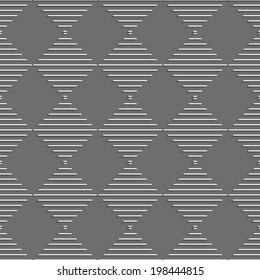 Seamless abstract background of white lines with realistic shadow and cut out of paper effect. 