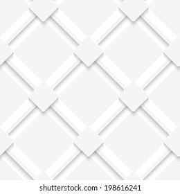 Seamless abstract background. White lines with cut out of paper effect and realistic shadow with some layering. 