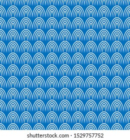 Seamless abstract background. White semicircular lines, black background. a practical solution for packaging, textiles or Wallpaper.
