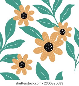 Seamless abstract backgrounds. Hand drawn various shapes and flower objects. Can be used for printing needs and other digital needs. Contemporary modern trendy vector illustrations. 