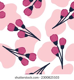 Seamless abstract backgrounds. Hand drawn various shapes and flower objects. Can be used for printing needs and other digital needs. Contemporary modern trendy vector illustrations. 