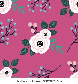 Seamless abstract backgrounds. Hand drawn various shapes and flower objects. Can be used for printing needs and other digital needs. Contemporary modern trendy vector illustrations. 