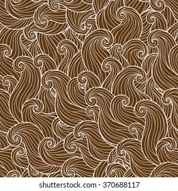 Seamless abstract beige hand-drawn waves pattern, wavy background. Seamless pattern can be used for wallpaper, pattern fills, web page background,surface textures. Gorgeous seamless background