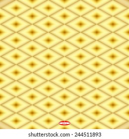 seamless abstract beige pattern sand texture with golden rhombus with brown line on beige background vector