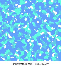seamless abstract bio pattern. camouflage style in white, blue and green colors.