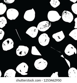 Seamless abstract black background with white spots