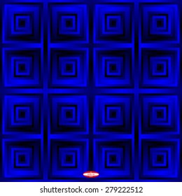 seamless abstract black blue pattern aquamarine texture with square with aqua line isolated on navy background. vector illustration