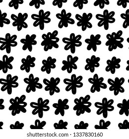 Seamless abstract black floral background. Modern Vector design