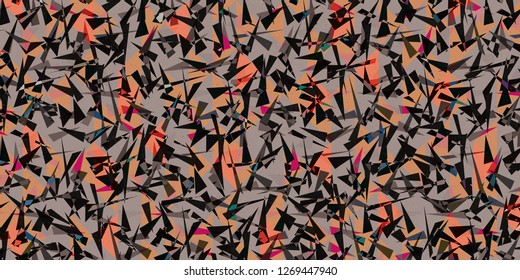 Seamless Abstract Black Gray Coral Triangles Structured Background Vector Pattern