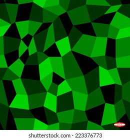 seamless abstract black green emerald pattern  with tetrahedron. vector