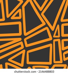 Seamless abstract black pattern on dark background. Vector doodle image. Graphic triangles  ornament.