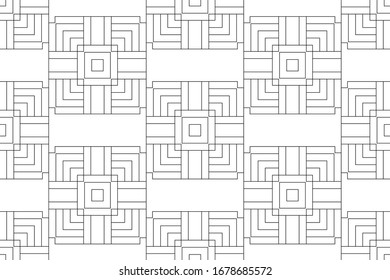 Seamless abstract  black patterns on  white backdrop