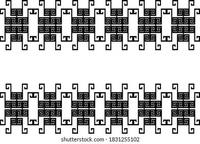 Seamless abstract  black patterns on  white backdrop