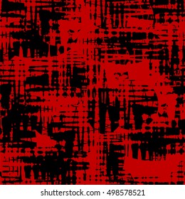 Seamless Abstract Black And Red Pattern Consisting Of A Zigzags And Curly Vortices