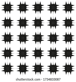 Seamless abstract black and white background repeating geometric shapes