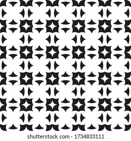 Seamless abstract black and white background repeating geometric shapes