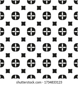 Seamless abstract black and white background repeating geometric shapes