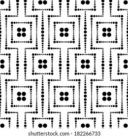 seamless abstract black and white dots pattern