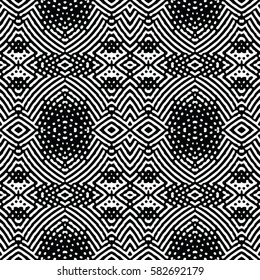 Seamless abstract black and white engraving pattern. Texture for certificate or diploma, currency and money design. Single-leaf woodcut, xylography, printmaking. Vector Illustration