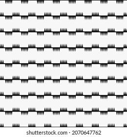 Seamless abstract black and white geometric pattern with triangles on beige background. Vector pattern
