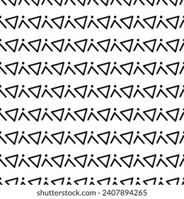 Seamless abstract black and white geometric pattern. 