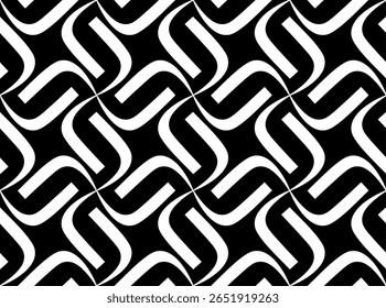 Patrón geométrico abstracto blanco y negro sin fisuras. Ilustración vectorial.