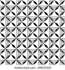 Seamless abstract black and white geometric pattern