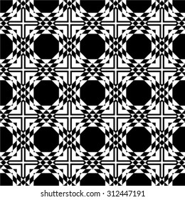 Seamless abstract black and white geometric pattern