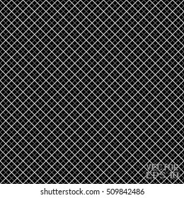Seamless Abstract Black and White Geometric Pattern with Squares and Stripes. Wicker Structural Texture. Vector Illustration