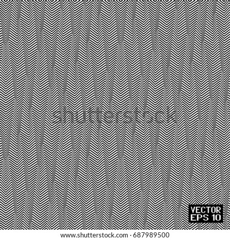 Seamless Abstract Black and White Geometric Pattern with Stripes. Optical Psychedelic Illusion. Wicker Structural Texture. Vector Illustration