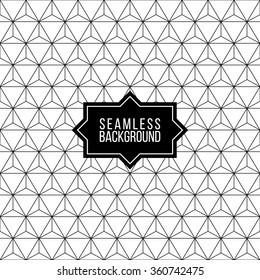 seamless abstract black and white monochrome fashion wallpaper or background with hipster label or badge for flayer poster logo or t-shirt apparel clothing print 