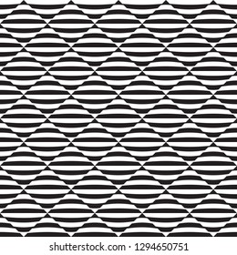 Seamless abstract black and white op art illusion pattern