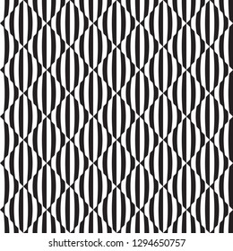 Seamless abstract black and white op art illusion pattern