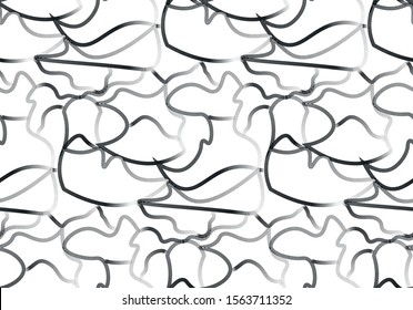 Seamless abstract black and white pattern. For fabric background, kitchen apron, clothes. strict modern packaging. Swedish interior design.