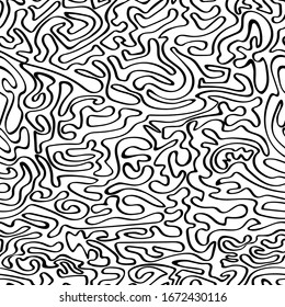 Seamless abstract black and white pattern. Vector illustration in the form of a labyrinth. 