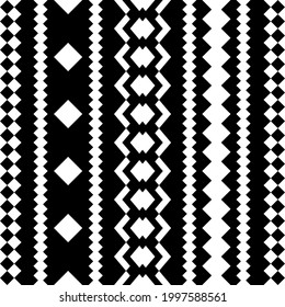 seamless abstract black and white pattern in the form of an ornament of vertically directed stripes for prints on fabrics, curtains, notebook covers, packaging and for interior decoration